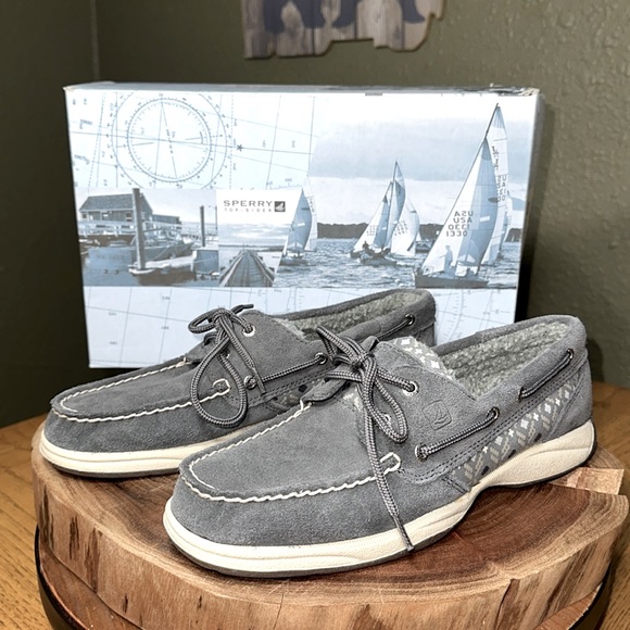 *NWT* SPERRY Intrepid Graphite/Suede Boat Shoes - Picture 2 of 15